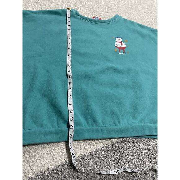 TYAKASHA Teal Blue Sweatshirt Pullover Snowman Women's OS RARE! - Picture 4 of 11